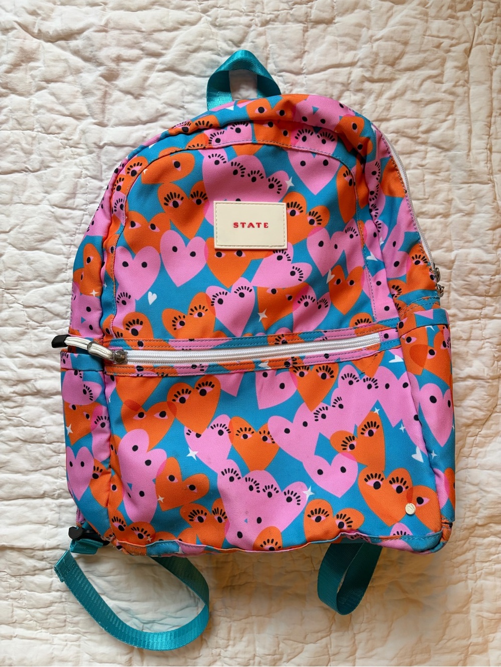 EUC - STATE Backpack with Heart Print